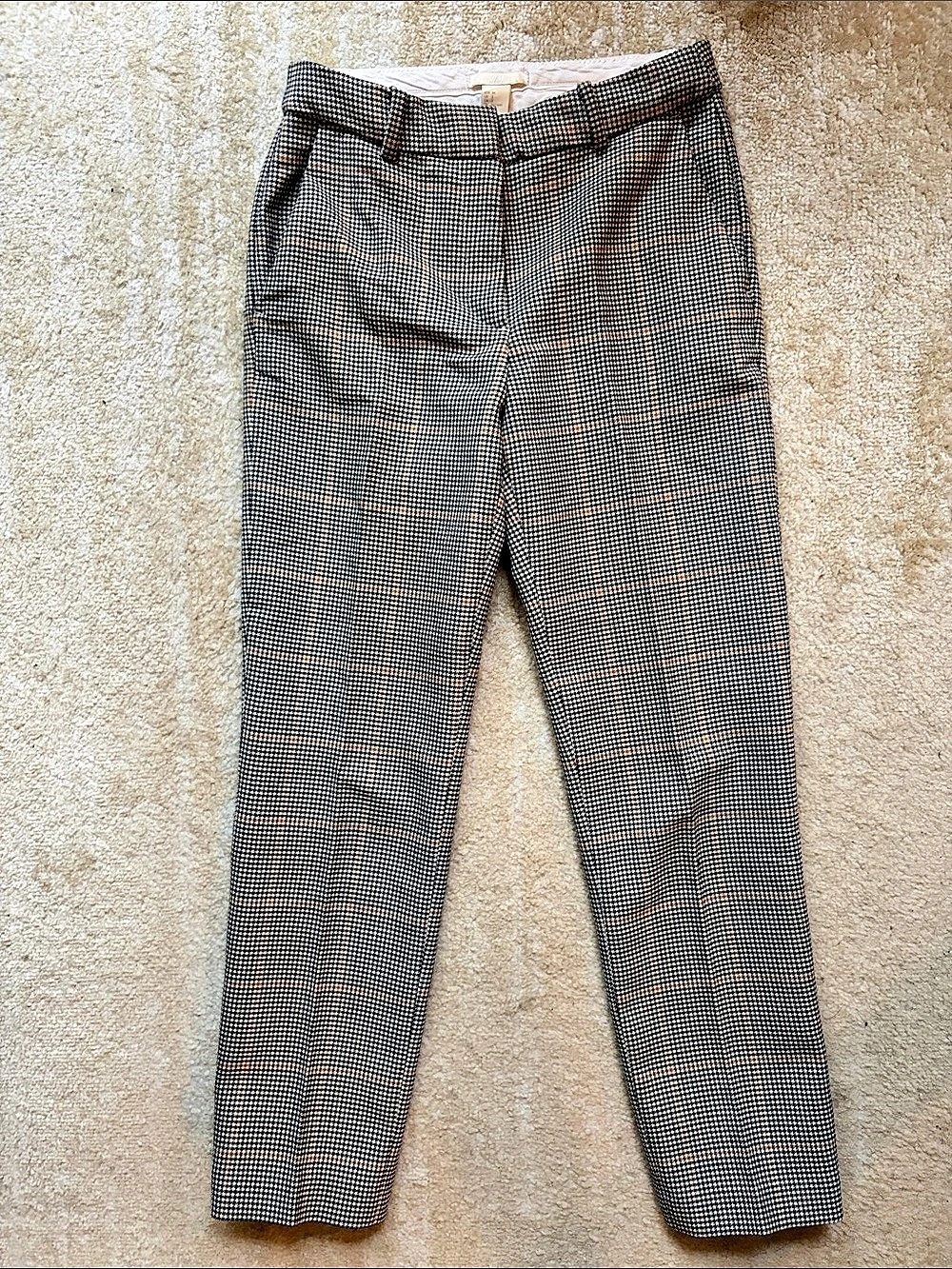 H&M Houndstooth Trousers in Black & White Size EU 34